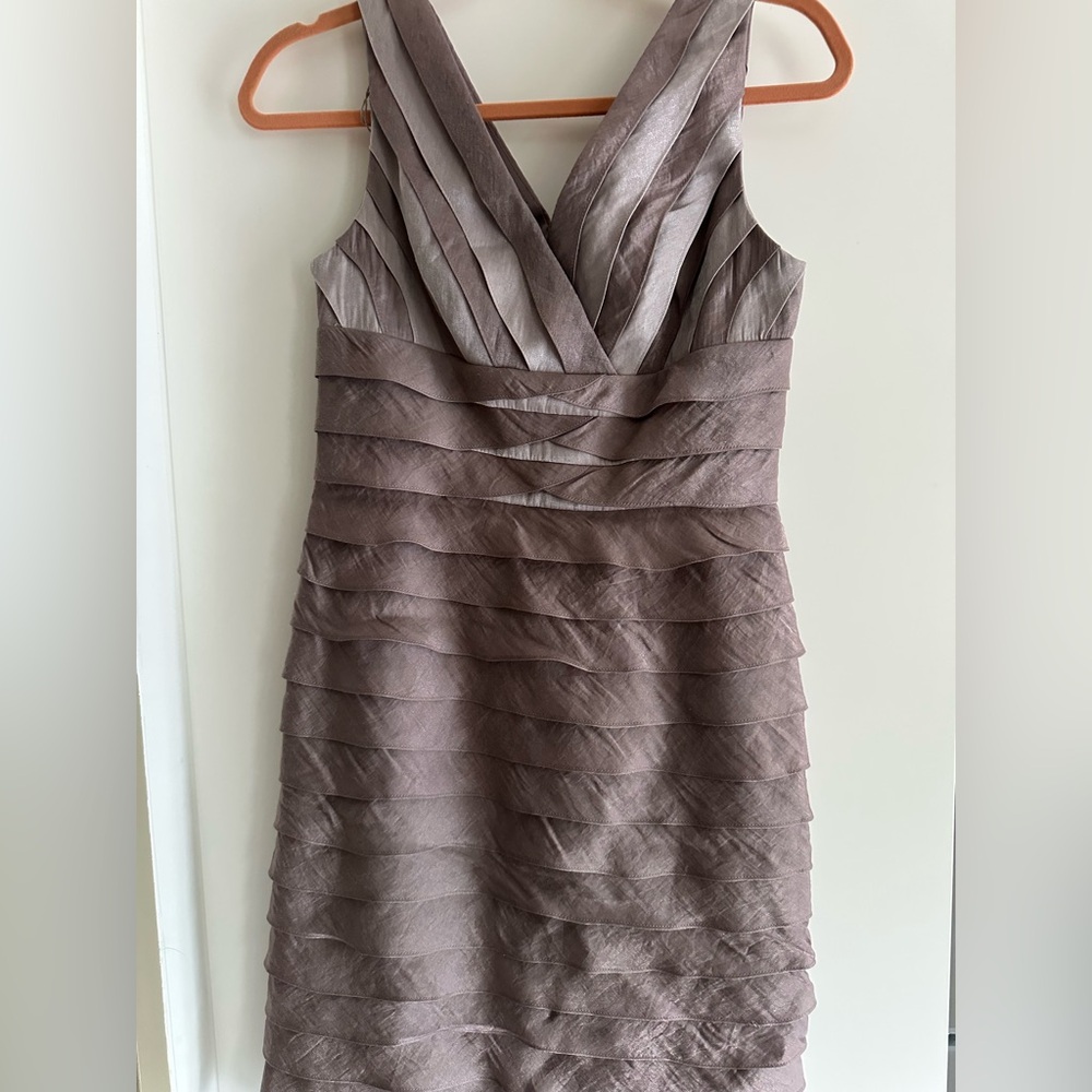 Adrianna Papell Layered Mauve Mini Dress